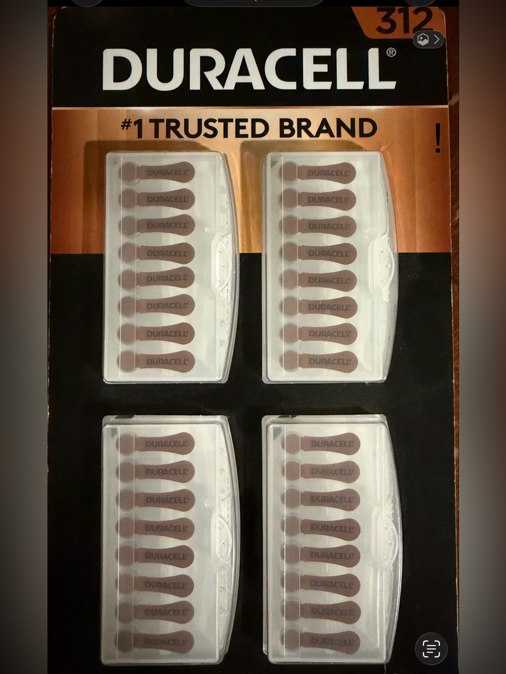 Duracell Battery sz 312 32 pc Brown/White hearing aid batteries